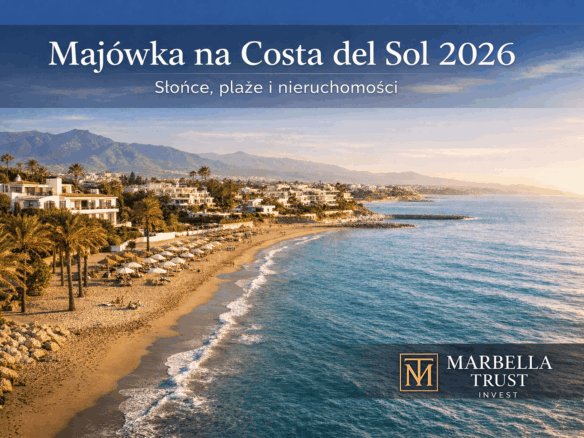 Majówka na Costa del Sol 2026 – widok na plażę i luksusowe apartamenty w Marbelli